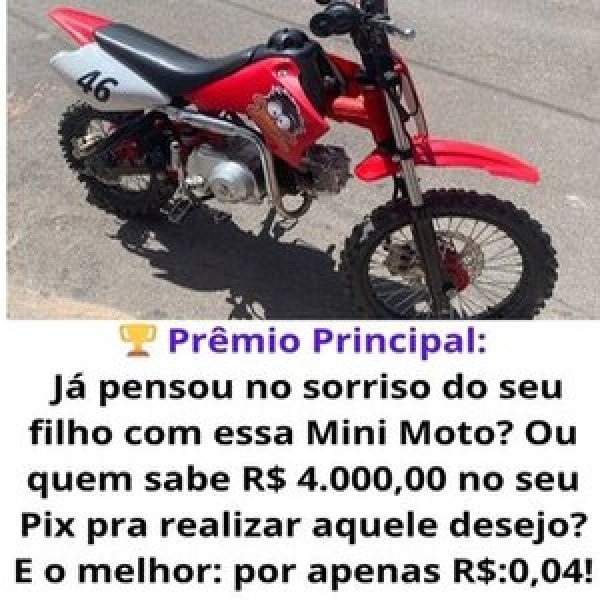  EDIÇÃO 01: MINI MOTO DE TRILHA, MOTOR DE POP, 100 CILINDRADAS.
